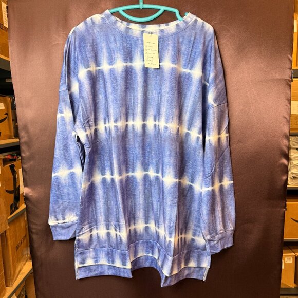 DOLNINE Plus-Size Women's 14W-20W Casual Sweatshirt Top Side Slit Pullover Shirt - Picture 5 of 12